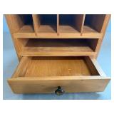 Wooden Desktop Organizer with Compartments and Drawer