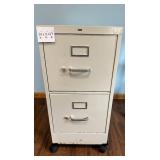 Metal 2-Drawer Filing Cabinet on Wheels