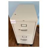 Metal 2-Drawer Filing Cabinet on Wheels