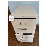 Metal 2-Drawer Filing Cabinet on Wheels