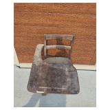 Vintage Wooden Student Desk Chair with Integrated Writing Surface