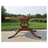 Vintage Wooden Coffee Table with Claw Feet