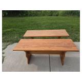 Natural Wood Picnic Table with Benches Set