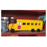 Assorted Vintage Items with Tonka Toy Truck and Wooden School Bus