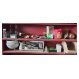 Assorted Household Items Including Ping Pong Paddles, Glass Vases, and More