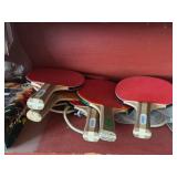 Assorted Household Items Including Ping Pong Paddles, Glass Vases, and More