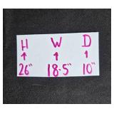 Antique Wooden Side Table with Stained Glass Panel