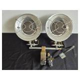 Pair of Industrial Gas-Powered Heaters with Adjustable Regulator