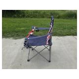 Set of Folding American Flag Camping Chairs with Carry Bags