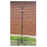 Black Wrought Iron Bird Feeder/Basket Holder with Scroll Design