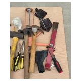 Assorted Collection of Hand Tools Including Hammers, Saws, and Screwdrivers