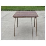 Vintage Folding Card Table with Mahogany Finish