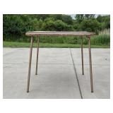 Vintage Folding Card Table with Mahogany Finish