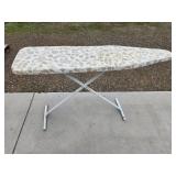 Used Adjustable Metal Ironing Board with Floral Cover