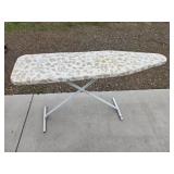Used Adjustable Metal Ironing Board with Floral Cover