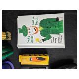 Mixed Household and Office Items with Book and Decorative Pieces