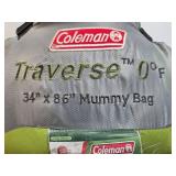 Coleman Traverse 0 F Mummy Sleeping Bag, 34" x 86"
