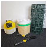 Farm Supplies Set with Bird Feeders, Wire Spool, and Crimping Tool