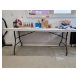 Large Folding Table with Metal Legs, 72" x 29" - contents on table NOT included