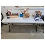 Large Folding Table with Metal Legs, 72" x 29" - contents on table NOT included
