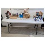 Large Folding Table with Metal Legs, 72" x 29" - contents on table NOT included