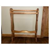 Vintage Wooden Quilt Rack with Scrolled Sides