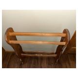 Vintage Wooden Quilt Rack with Scrolled Sides