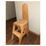 Dual-Use Wooden Chair and Step Ladder