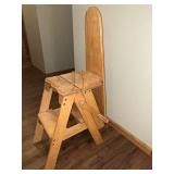 Dual-Use Wooden Chair and Step Ladder