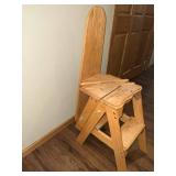 Dual-Use Wooden Chair and Step Ladder