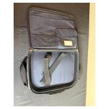 Black Laptop Bag with Shoulder Strap and Multiple Compartments