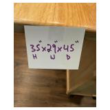 Wooden Kitchen Island Cart with Extended Table and Stool