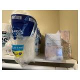 Shoe Organizer, Garment Bag & Assorted Household Supplies and Linens Collection - content quantities unverified