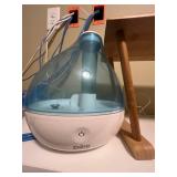 Collection of Home Essentials: Humidifier, Wooden Stand, Dish Rack, and Connected Hanging Wire Baskets