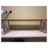 Collection of Home Essentials: Humidifier, Wooden Stand, Dish Rack, and Connected Hanging Wire Baskets