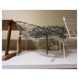 Collection of Home Essentials: Humidifier, Wooden Stand, Dish Rack, and Connected Hanging Wire Baskets