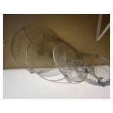 Collection of Home Essentials: Humidifier, Wooden Stand, Dish Rack, and Connected Hanging Wire Baskets