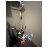 Cleaning Supplies Bundle with Stainless Trash Can, Brooms, Mops, and Detergents - contents quantities unverified