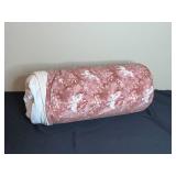 Rolled Textile with Rose Design Fabric Container