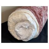 Rolled Textile with Rose Design Fabric Container