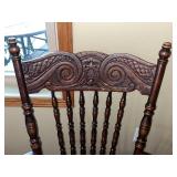 Vintage Wooden Rocking Chair with Carved Back Detail