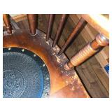 Vintage Wooden Rocking Chair with Carved Back Detail