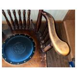 Vintage Wooden Rocking Chair with Carved Back Detail