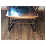 Vintage Wooden Rocking Chair with Carved Back Detail