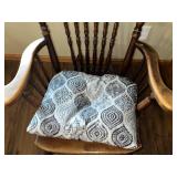 Vintage Wooden Rocking Chair with Carved Back Detail