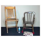 Set of 2 Vintage Wooden Chairs Inc Child