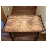 Vintage Wood Furniture: Serving Cart and Accent Table