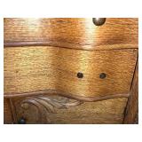 Antique Oak Sideboard with Mirror and Carved Details