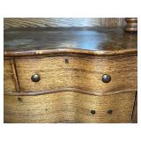 Antique Oak Sideboard with Mirror and Carved Details