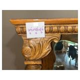 Antique Oak Sideboard with Mirror and Carved Details